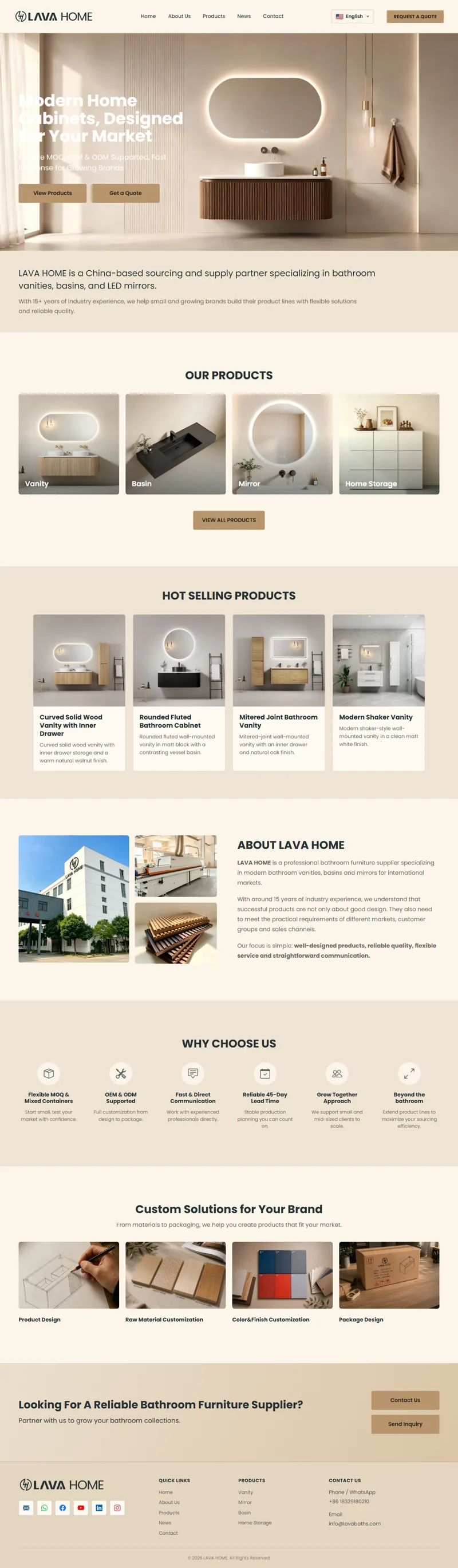 LAVA HOME｜現代家居櫥櫃與浴室傢俱 網頁長截圖