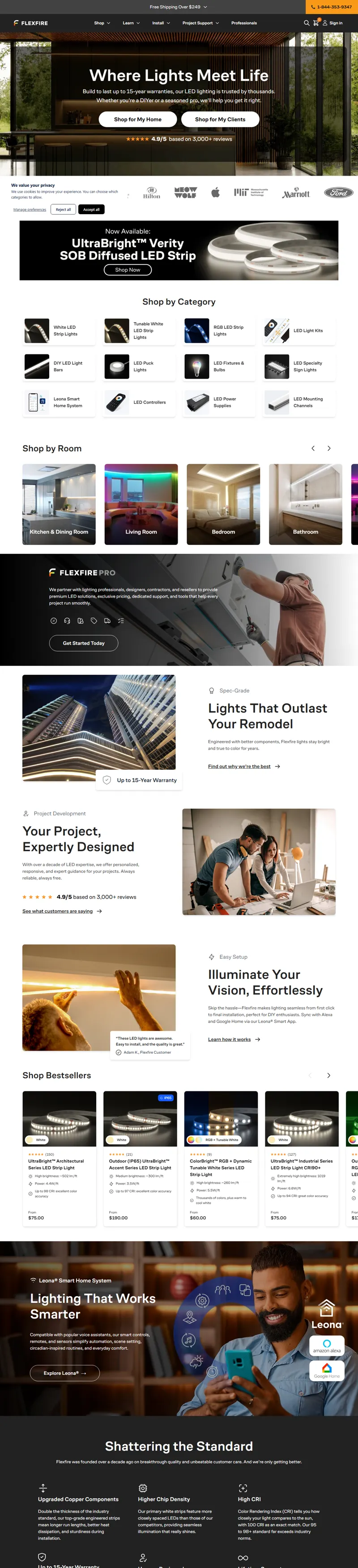 High Quality LED Lights For Every Project | Flexfire 網頁長截圖