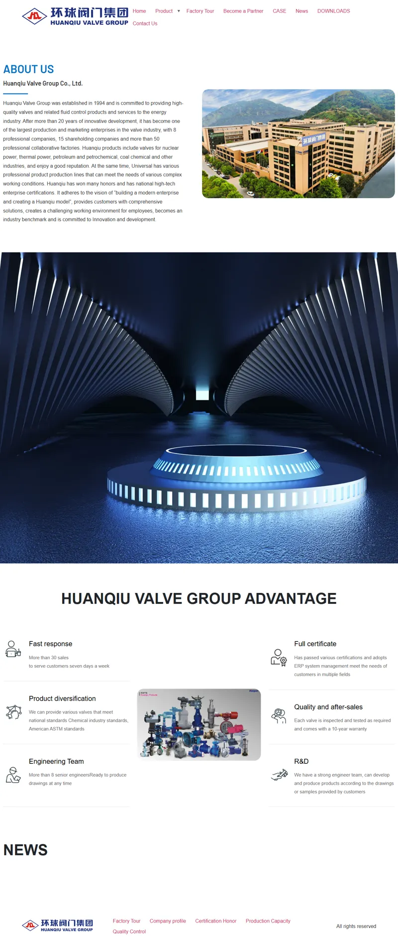 Huaqiu Valve Group 網頁長截圖