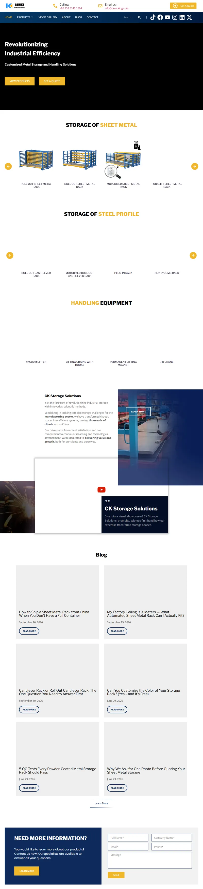 Innovative Metal Storage & Handling Solutions 網頁長截圖