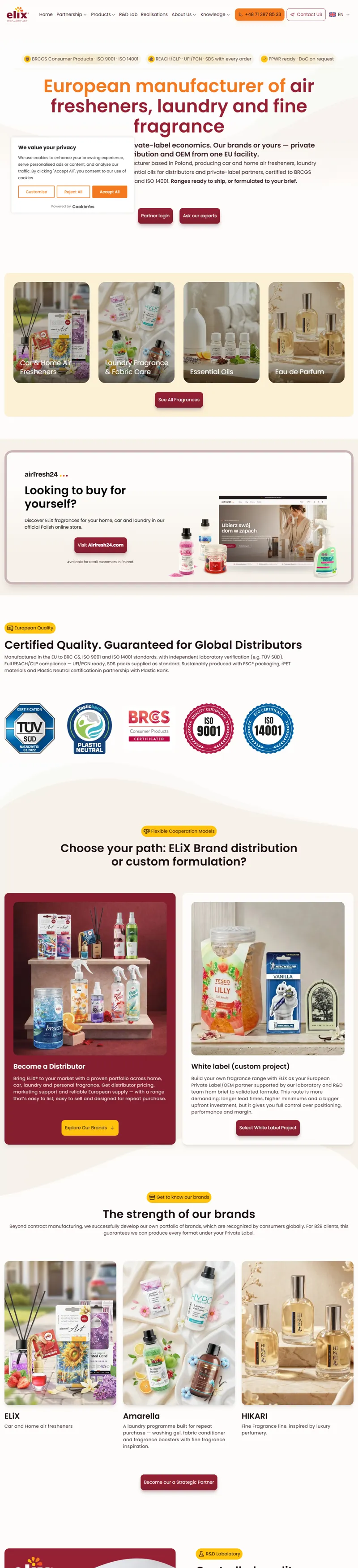 Leading Fragrances, Perfumes & Air Freshener Manufacturer in Europe 網頁長截圖