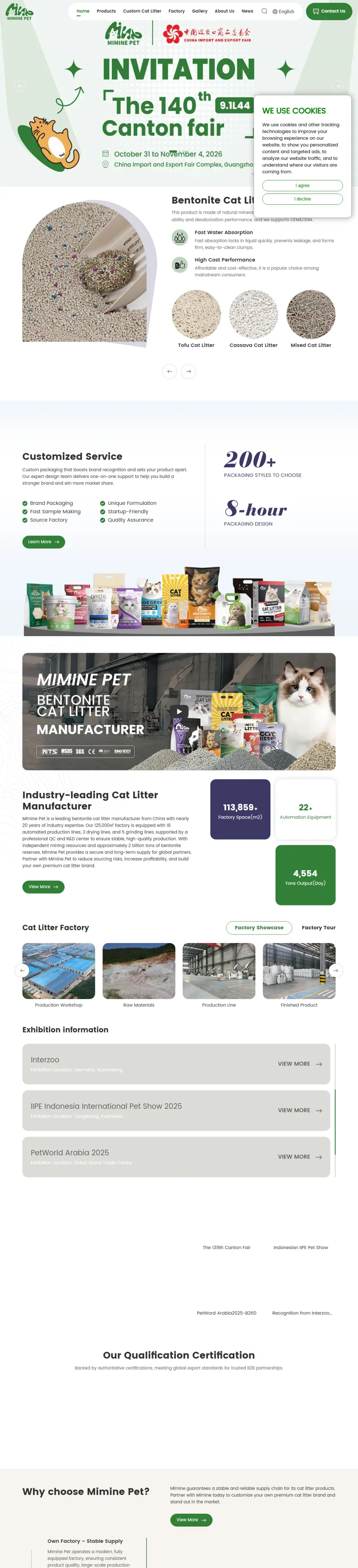 Leadind Cat Litter Manufacturer & Supplier in China | Mimine 網頁長截圖