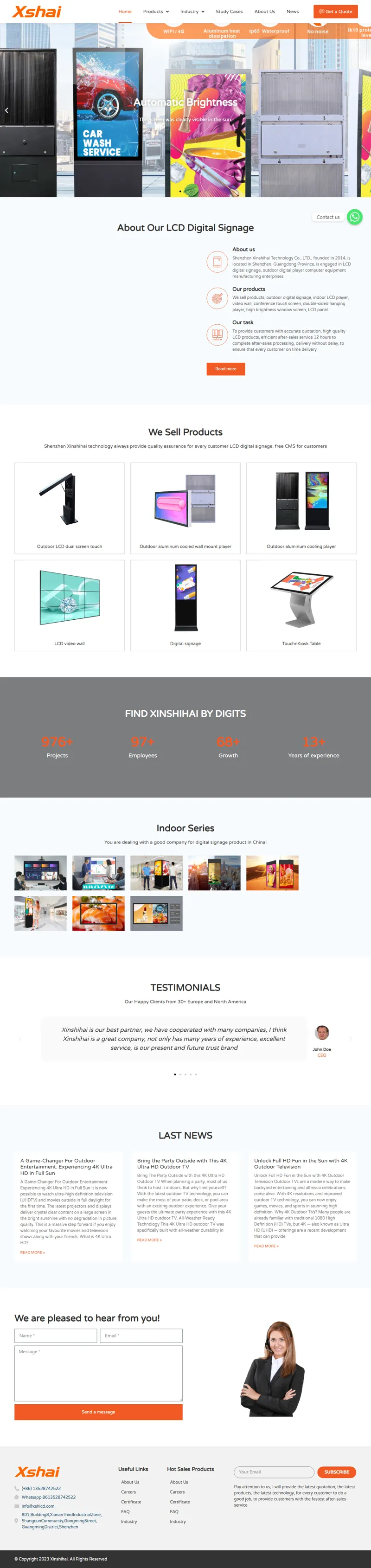 Outdoor waterproof LCD – Shenzhen Xinshihai Technology 網頁長截圖