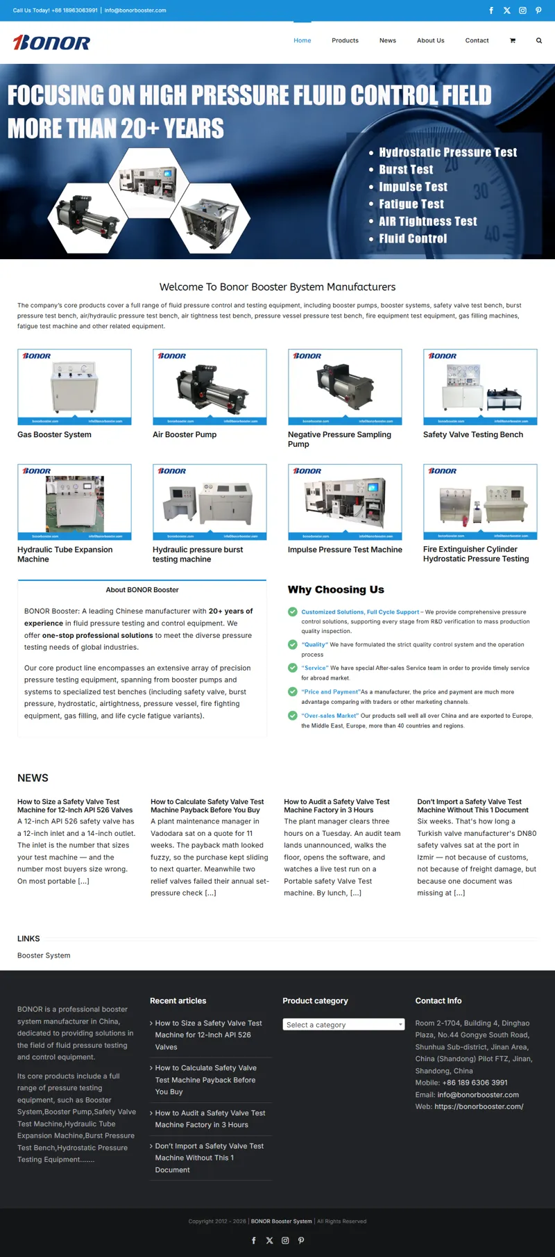 China Booster System & Booster Pump Factory - BONOR Booster System Manufacturers 網頁長截圖
