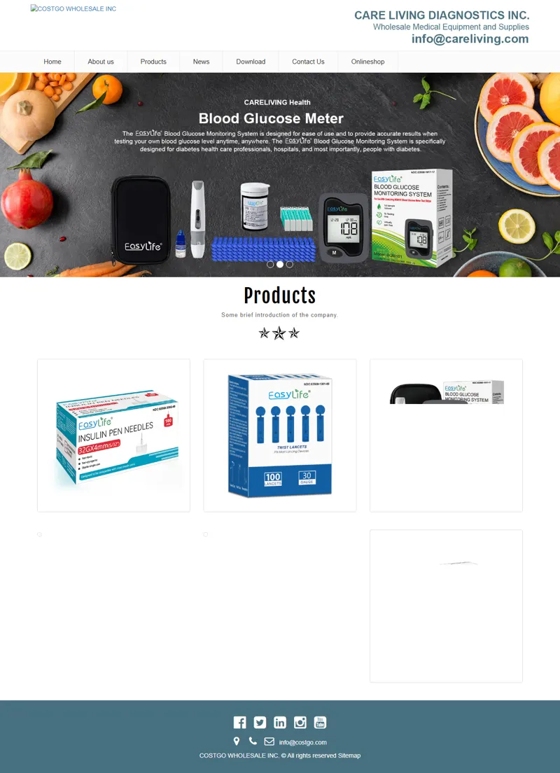 Blood Glucose Monitor System. - COSTGO WHOLESALE INC 網頁長截圖