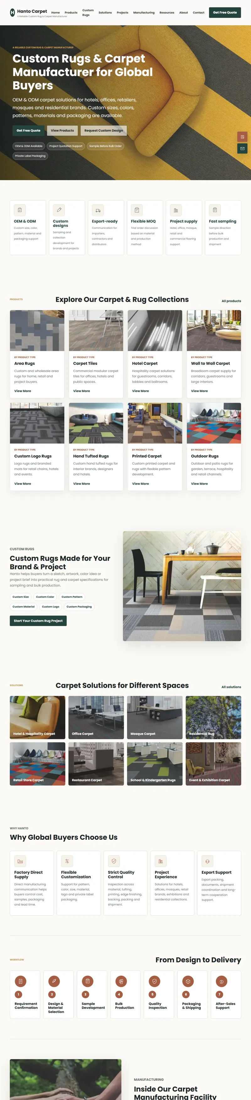 Custom Rugs & Carpet Manufacturer | OEM Carpet Supplier in China 網頁長截圖
