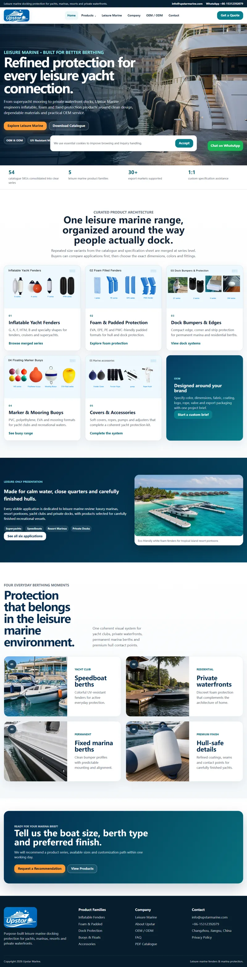 Leisure Marine Fenders & Marina Protection | Upstar Marine 網頁長截圖