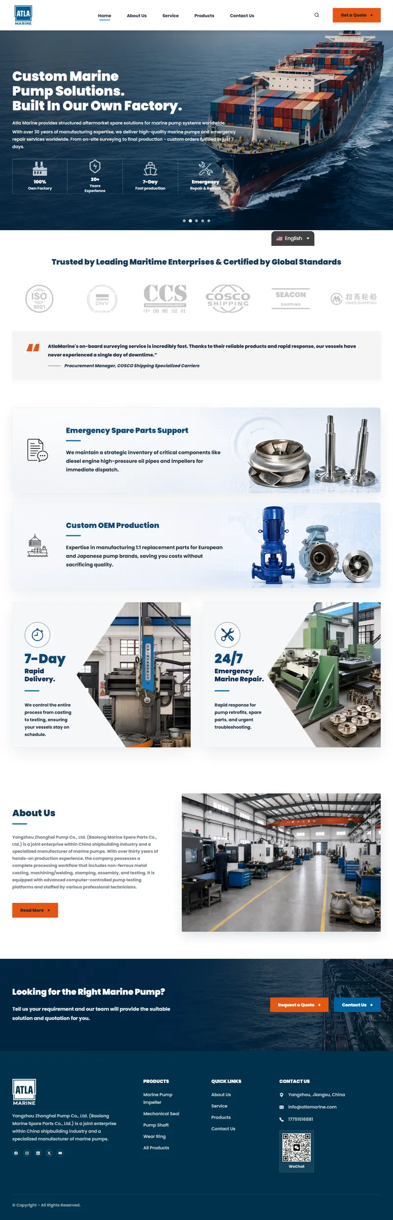 ATLA Marine | Custom Marine Pump Solutions 網頁長截圖