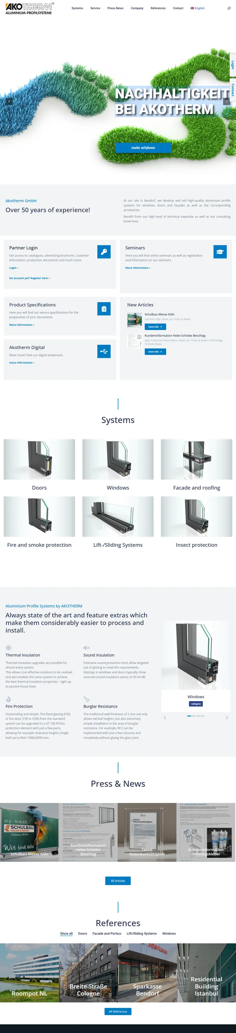 Architects - AKOTHERM - Aluminium Profilsysteme 網頁長截圖