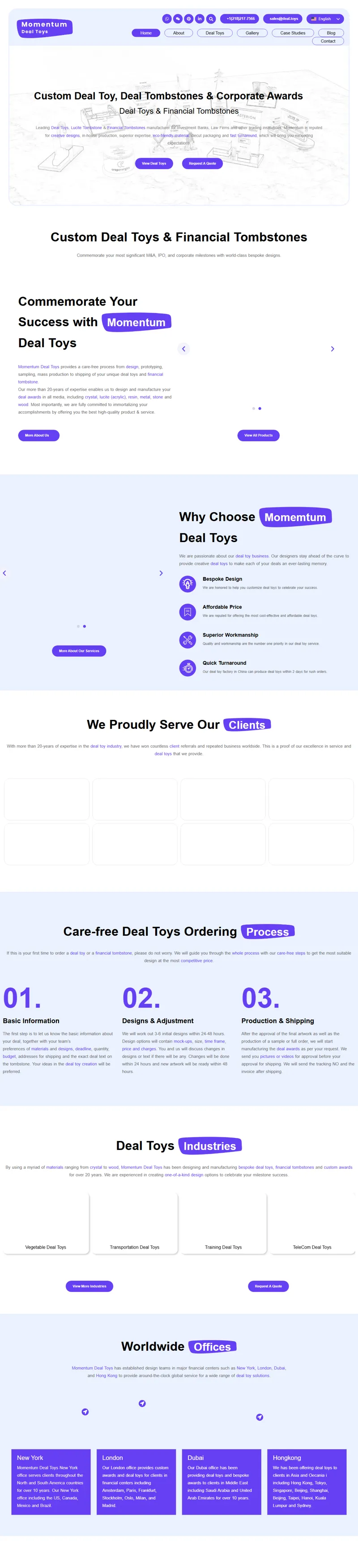 Deal Toys, Lucite Tombstones, Financial Tombstone & Awards 網頁長截圖