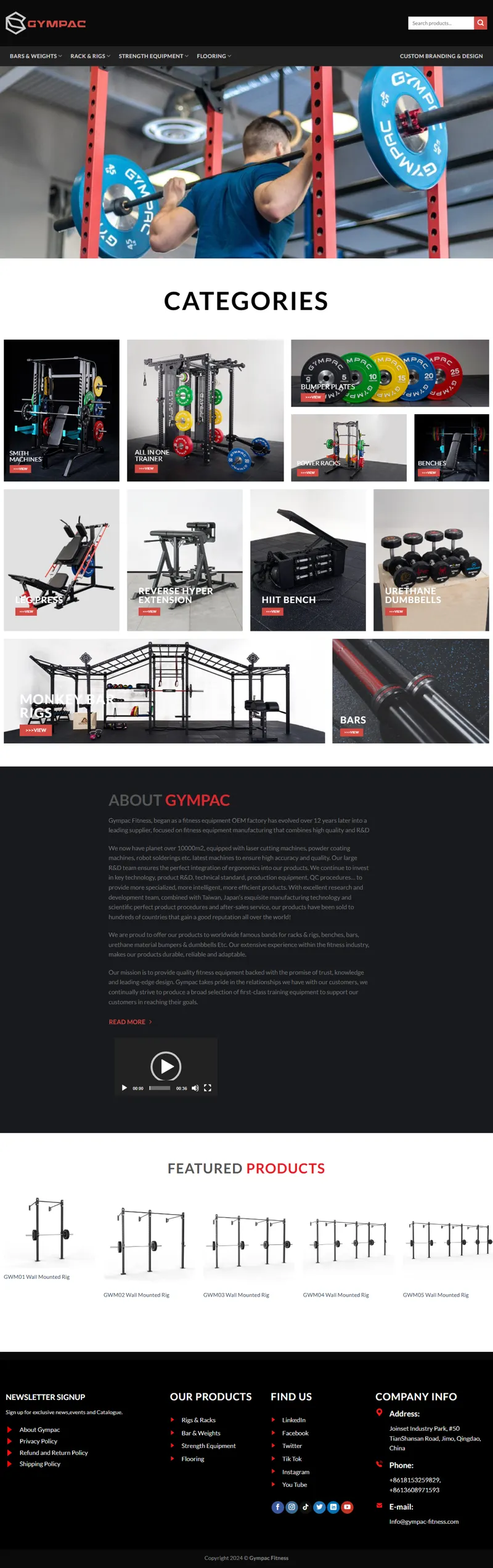 Gympac – Commercial grade fitness equipment manufacturer 網頁長截圖