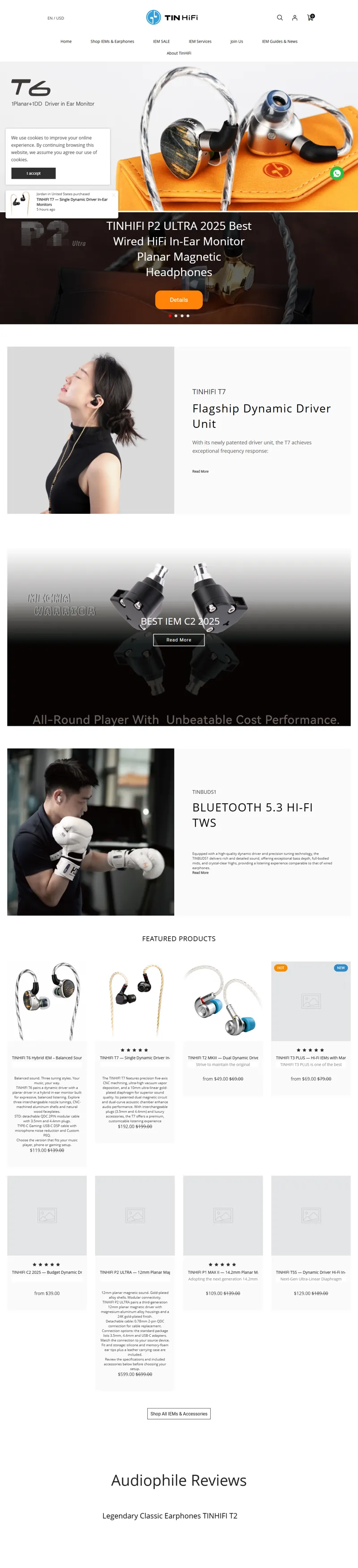 Tinhifi®official Best IEM headphones store 天天動聽®官方商店,2023small iem, Best Wireless Bluetooth Earbuds,Headphones & IEM's，Best In-Ear Monitors,best budget wireless iems,best headphones for music,best headphones wireless,Best in-ear 網頁長截圖